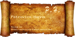 Petrovics Hanna névjegykártya
